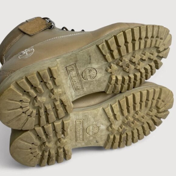 Timberland Beige Leather Work Hiking Lace Up Leather Boots Men's 7 M - Picture 9 of 15